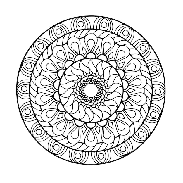 vector lineal mandala fondo vector lindo patrón floral plateado sobre un fondo blanco