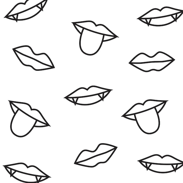 Vector lineal plano moderno Icono de labios delgados sobre fondo blanco