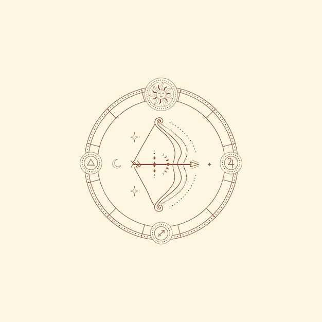 Vector vector lineal plano signo del zodiaco sagitario