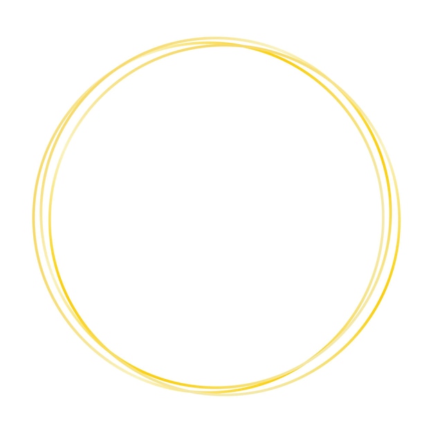 Vector de líneas doradas de marco redondo