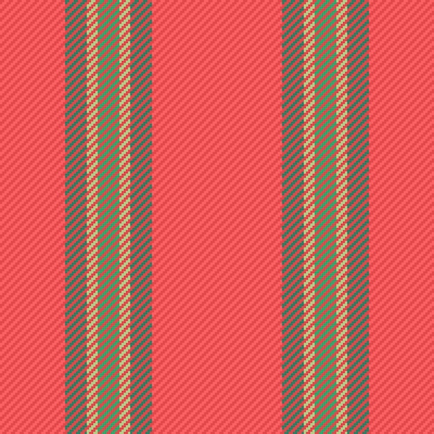 Vector de líneas de fondo de tela de rayas de textura con un patrón textil vertical sin costuras en colores rojo y turquesa