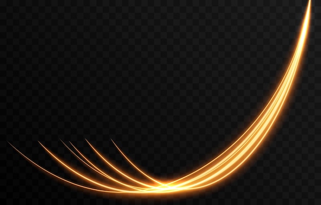 Vector líneas de luz brillante Luz de neón efecto de luz png Línea dorada luz png brillo mágico brillo