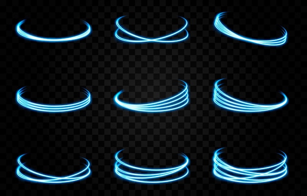 vector líneas de luz brillante luz de neón portal de luz eléctrica efecto de luz png