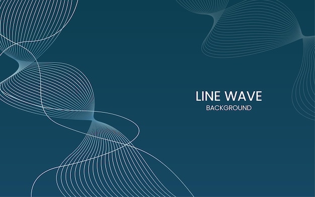 Vector líneas de ondas azules diseño abstracto de fondo