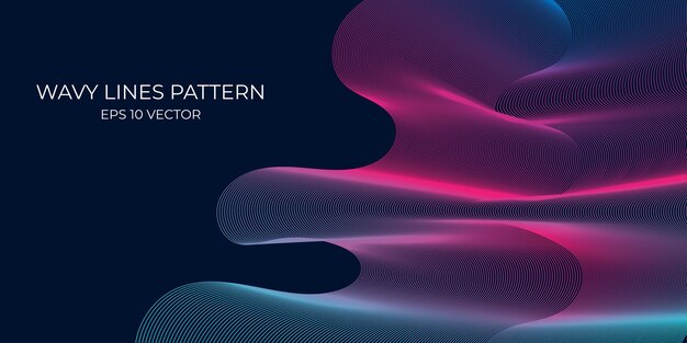 Vector líneas onduladas patrón curva suave que fluye luz de gradiente verde azul dinámico aislado en fondo marino concepto para tecnología comunicación digital ciencia música