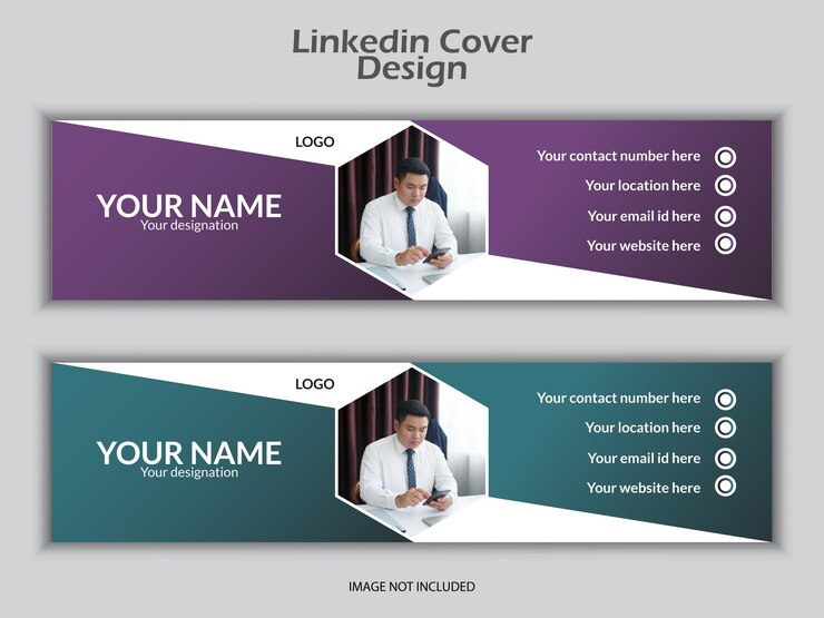 Vector linkedin plantilla de diseño creativo de portada