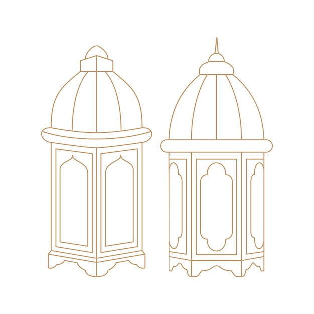 Vector de linterna de contorno