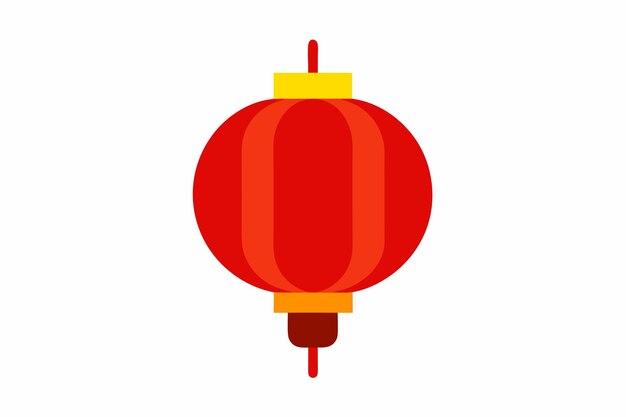 Vector de linterna roja china sobre fondo blanco