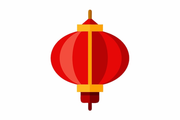 Vector de linterna roja china sobre fondo blanco
