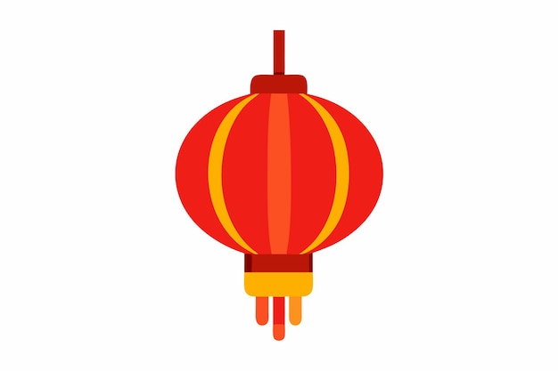 Vector de linterna roja china sobre fondo blanco