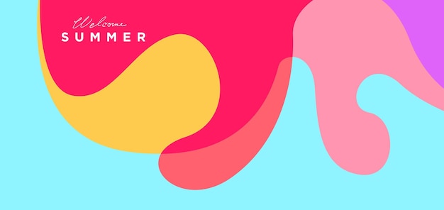 Vector líquido colorido y fondo fluido para la colección de verano