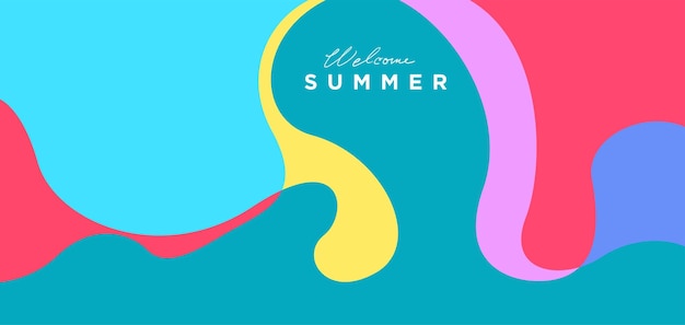 Vector líquido colorido y fondo fluido para la colección de verano