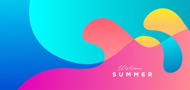Vector líquido colorido y fondo fluido para la colección de verano