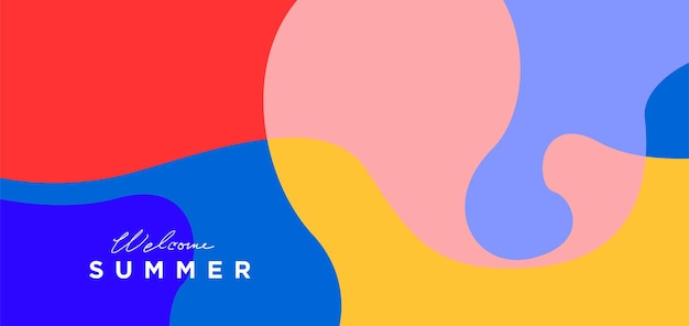 Vector líquido colorido y fondo fluido para la colección de verano