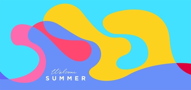 Vector líquido colorido y fondo fluido para la colección de verano