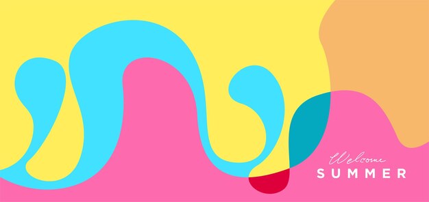 Vector líquido colorido y fondo fluido para la colección de verano
