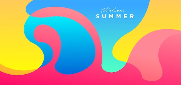 Vector líquido colorido y fondo fluido para la colección de verano