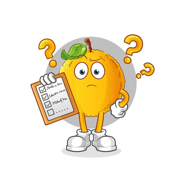 Vector de lista de horario de jackfruit. personaje animado