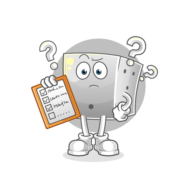 Vector de lista de programación de dados. personaje animado
