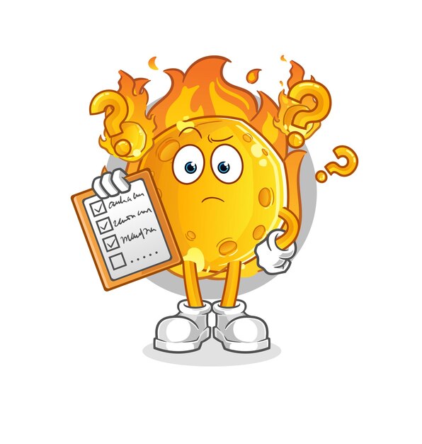 El vector de lista de programación de meteoros. personaje animado