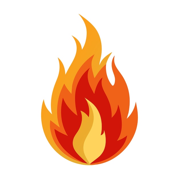Vector de llamas de fuego Signo de icono de llama de fuego aislado en un fondo blanco