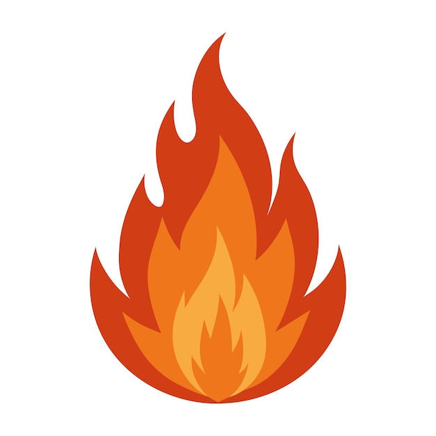 Vector de llamas de fuego Signo de icono de llama de fuego aislado en un fondo blanco
