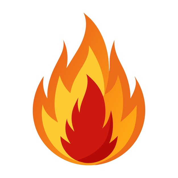 Vector de llamas de fuego Signo de icono de llama de fuego aislado en un fondo blanco