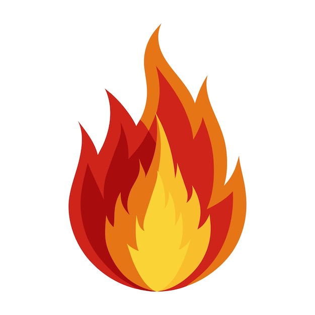 Vector de llamas de fuego Signo de icono de llama de fuego aislado en un fondo blanco