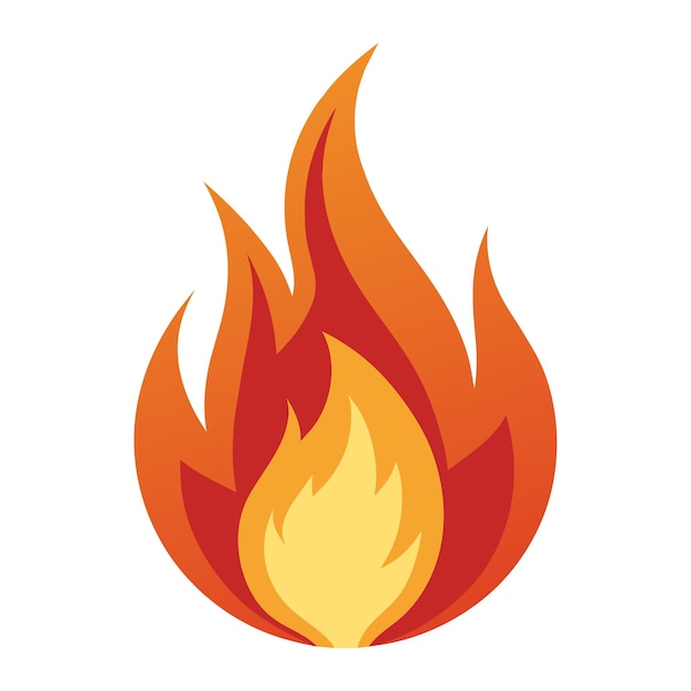 Vector de llamas de fuego Signo de icono de llama de fuego aislado en un fondo blanco
