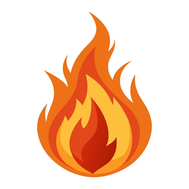 Vector de llamas de fuego Signo de icono de llama de fuego aislado en un fondo blanco