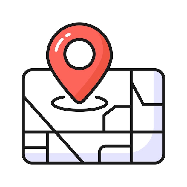 Vector llamativo de la ubicación en el mapa icono de moda de la navegación en el mapa