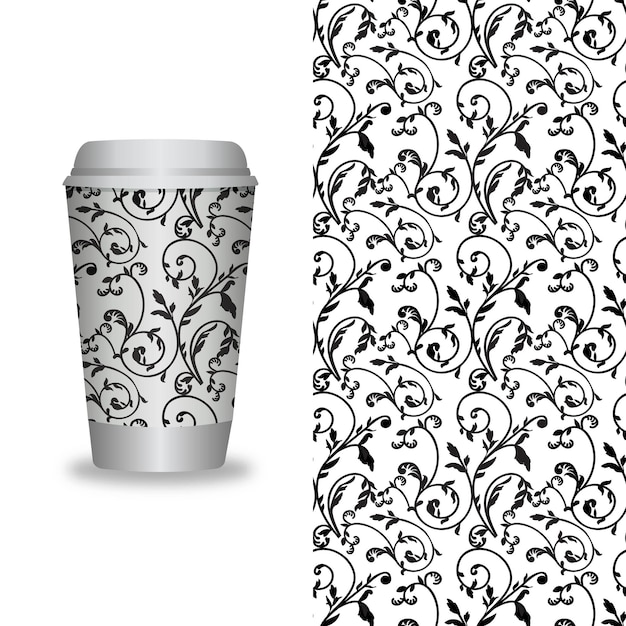 Vector para llevar plantillas de envases de café y elementos de diseño para cafeterías