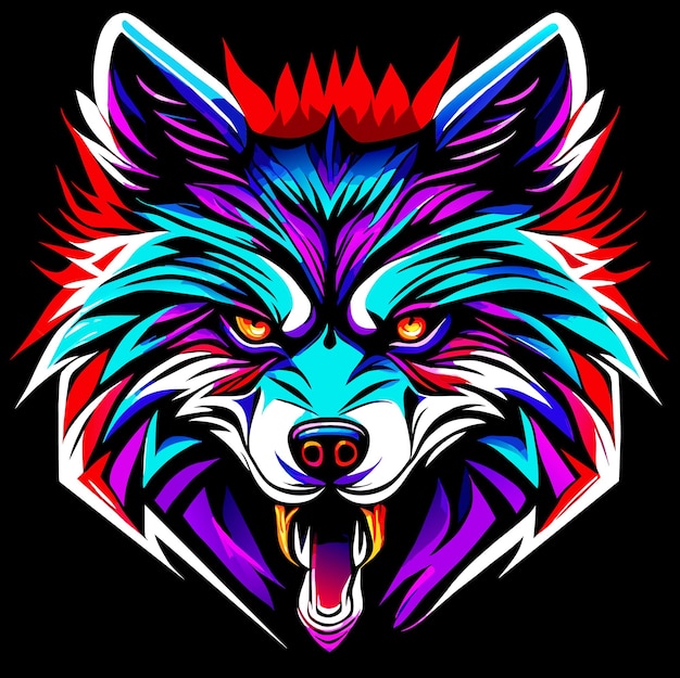 Vector de lobo aislado sorprendente para impresión y web