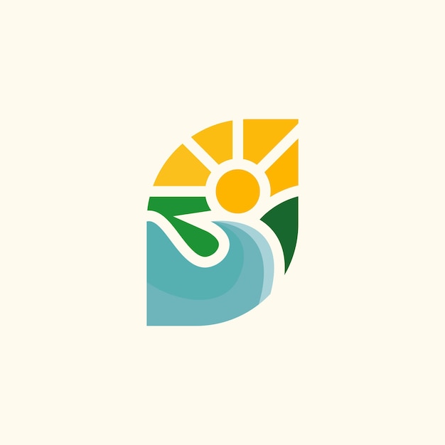 Vector logo de agua y sol