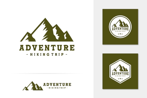 Vector de logo de aventura de escalada de montaña