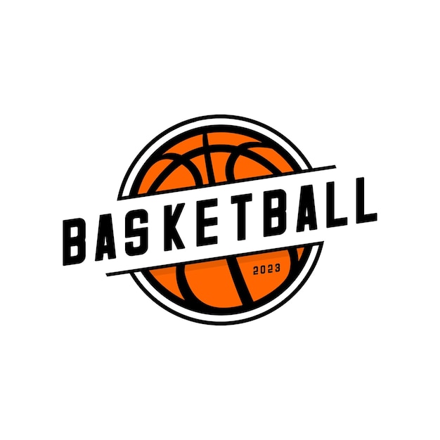 Vector logo de baloncesto sobre fondo blanco