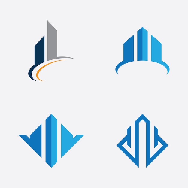 Vector de logo de bienes raíces de edificios