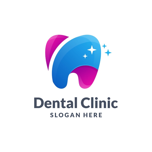 Vector de logo degradado de clínica dental