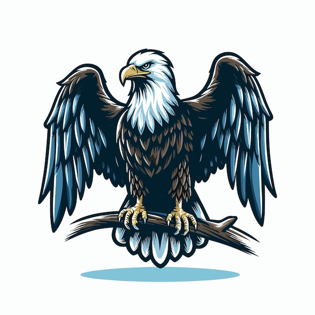 Vector un vector de logo de dibujos animados de águila majestuosa generado ai