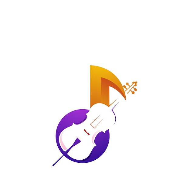 Vector logo diseño violín icono de la música