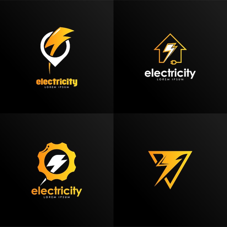 Vector vector logo de electricidad