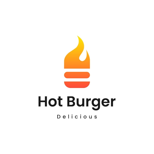 Vector logo de hamburguesa caliente