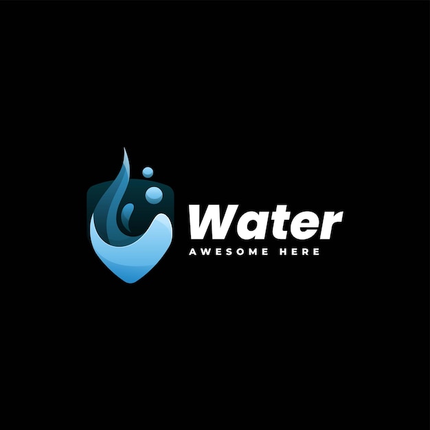 Vector logo ilustración agua estilo colorido degradado