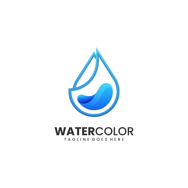 Vector vector logo ilustración agua gradiente estilo colorido