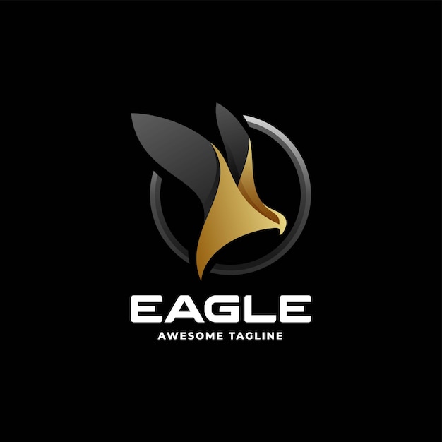 Vector logo ilustración águila degradado estilo colorido Premium