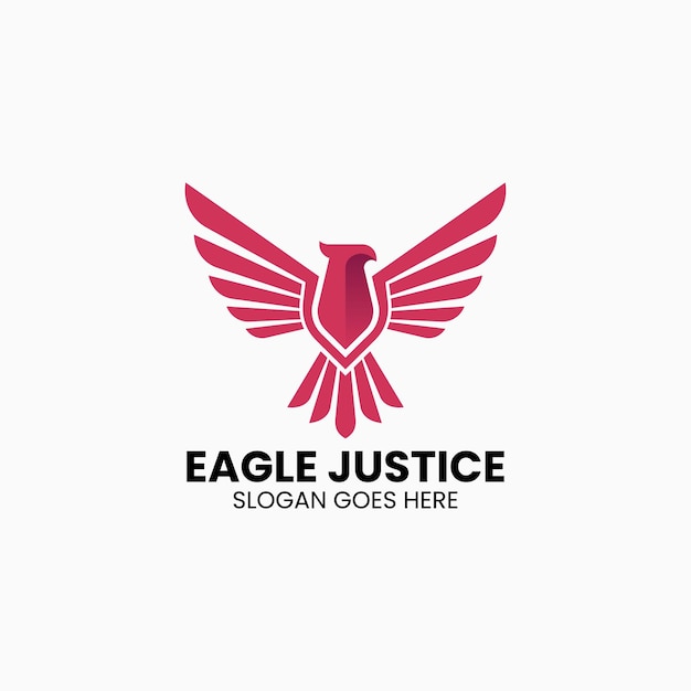 Vector logo ilustración águila justicia gradiente estilo colorido