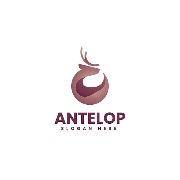 Vector Logo Ilustración Antílope Estilo Colorido Degradado