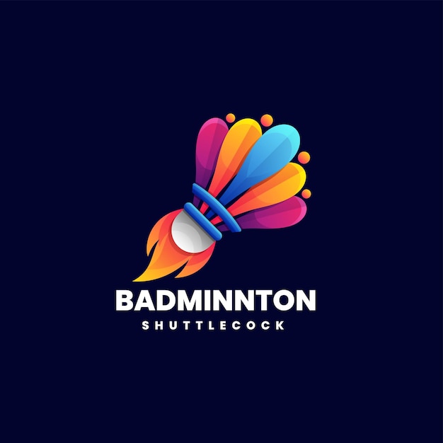 Vector logo ilustración bádminton estilo colorido degradado