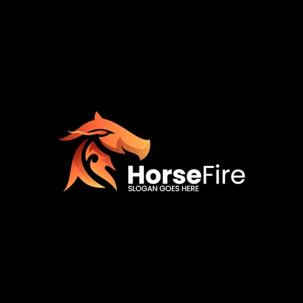 Vector Logo Ilustración Caballo Fuego Estilo Colorido Degradado