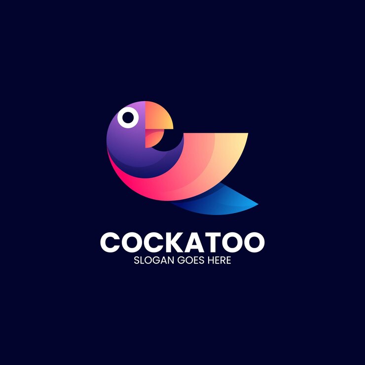 Vector vector logo ilustración cacatúa gradiente estilo colorido